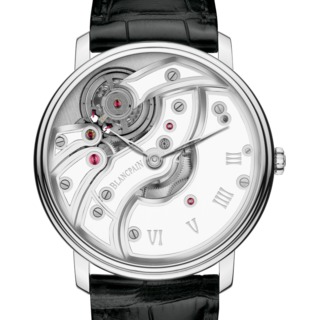 Replica Copy Blancpain Villeret Mouvement Inverse White Ceramic White Gold Watch 6616-1527-55B